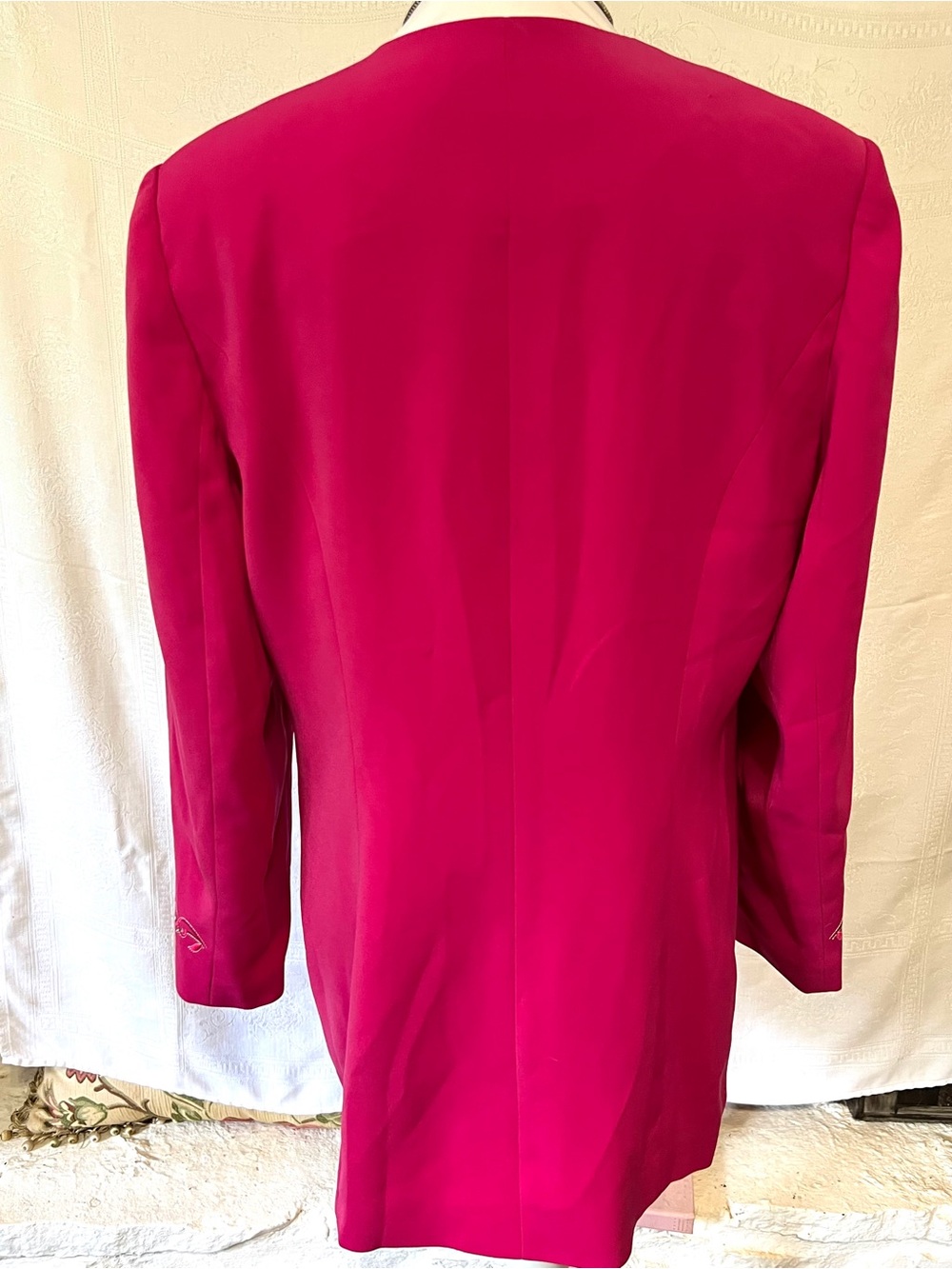 Vintage Psalm:CIV Women’s Fuchsia Embroidered Open-Front Jacket Size 16 - Picture 2 of 10